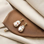 Loxun Baroque Pearl Earrings – 3 Wearable Styles, Fairy Pink Iridescent Glow
