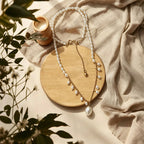 Loxun French Fairy Pearl Choker - Flowing Tassel Pearl Necklace 14K Gold Filled