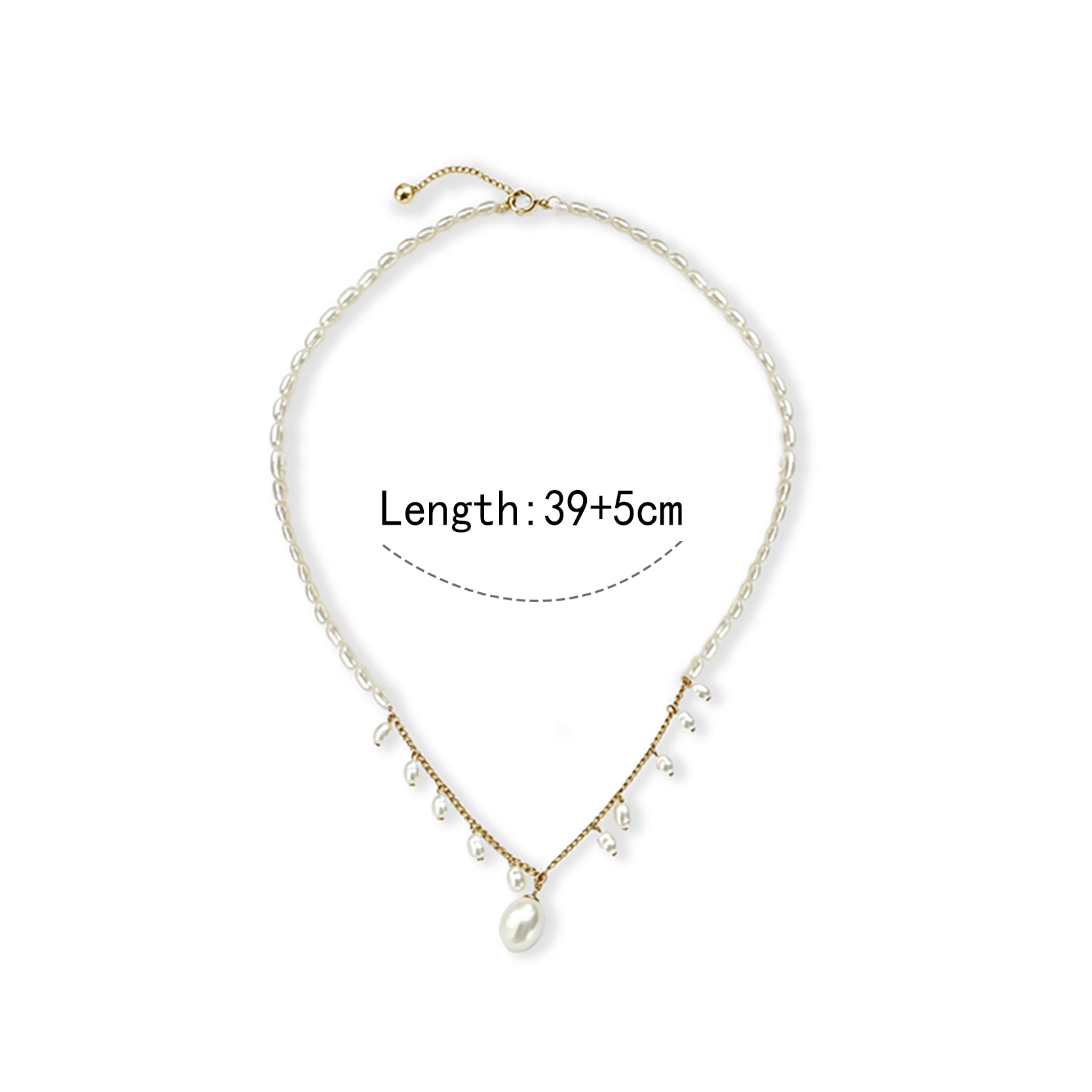 Loxun French Fairy Pearl Choker - Flowing Tassel Pearl Necklace 14K Gold Filled