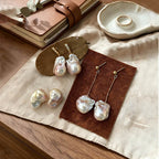 Loxun Baroque Pearl Earrings – 3 Wearable Styles, Fairy Pink Iridescent Glow