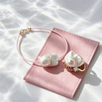 Loxun Pink Fairy Pearl Set - Necklace & Bracelet & Ring - 14K Gold Filled Pink Cord Baroque Pearl Jewelry