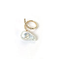 Loxun asymmetrical baroque keshi pearl ring 18k gold plated with micro zircons adjustable open band unique minimalist jewelry