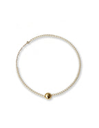 
Loxun gold ball and pearl bracelet 18k gold plated sterling silver natural freshwater pearl adjustable minimalist jewelry