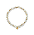 Loxun gold medal keshi pearl necklace irregular baroque pearl gold disc pendant 18k gold plated choker