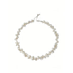 Loxun keshi pearl necklace natural baroque pearl choker 925 sterling silver adjustable French vintage jewelry