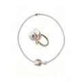 Loxun pink fairy pearl set necklace bracelet ring pink cord 14k gold filled baroque pearl jewelry