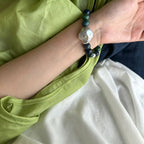 Loxun turquoise sodalite baroque pearl bracelet on wrist S/M size adjustable boho style
