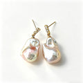 Loxun Baroque Pearl Earrings – 3 Wearable Styles, Fairy Pink Iridescent Glow